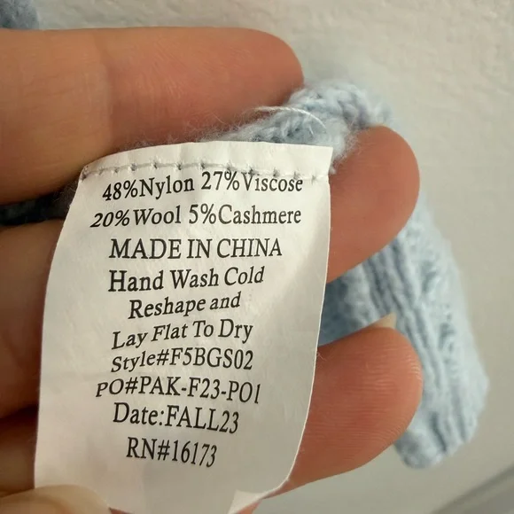 Little English Pale Blue Cable Knit Cardigan - Picture 3 of 3